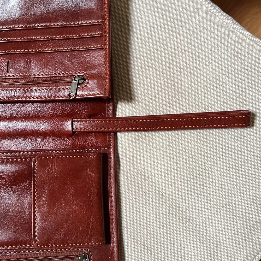 Vintage Barry Smith Italian Leather Large Wallet Clutch Wristlet Bag Vintage - Picture 10 of 14